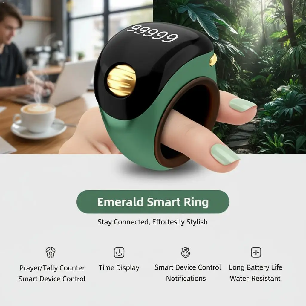 

For Inventory Gym Reps Thumb Roller Counter w/OLED Display & USB-C Charging, Adjustable Ring 18mm 20mm 22mm Silent 99999 Tally