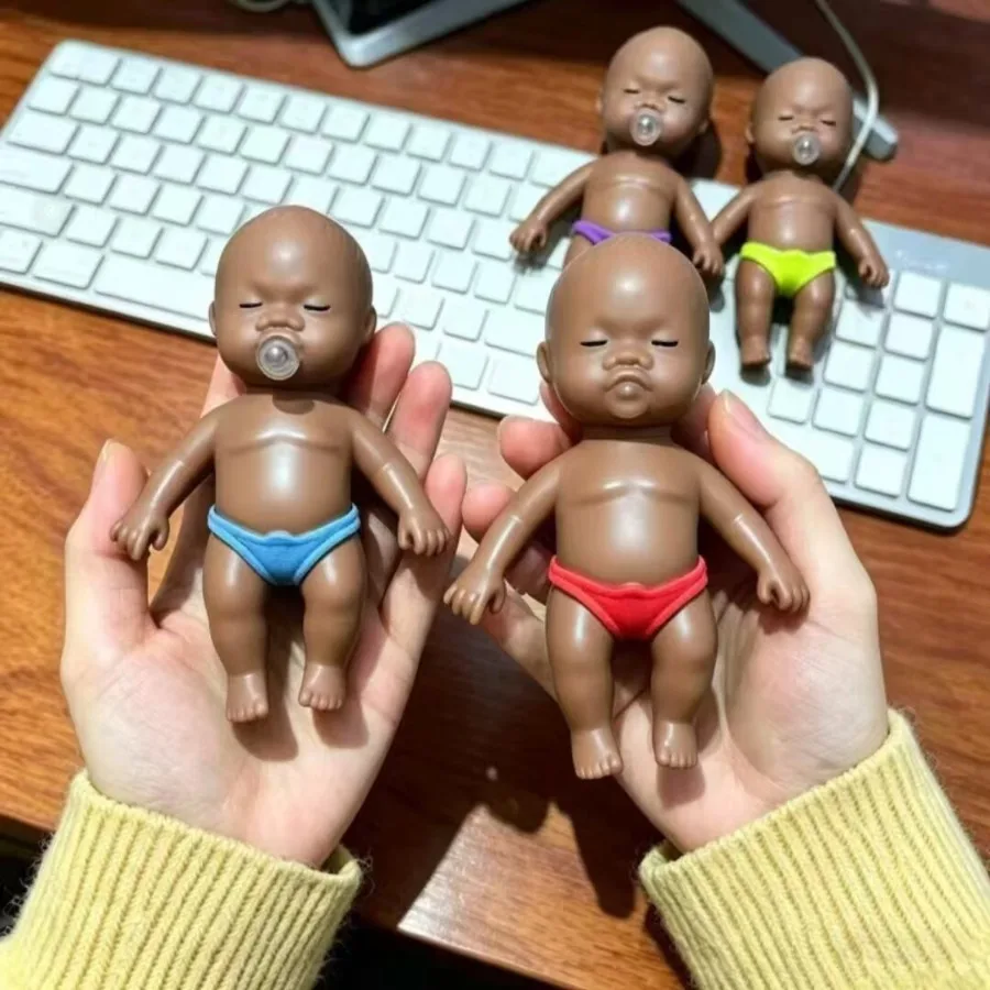 Little Black Baby Blowing Bubble Little Black Baby Uncompressing Toys Slow Rebound Ventilation Decompression Magic Weapon Palm