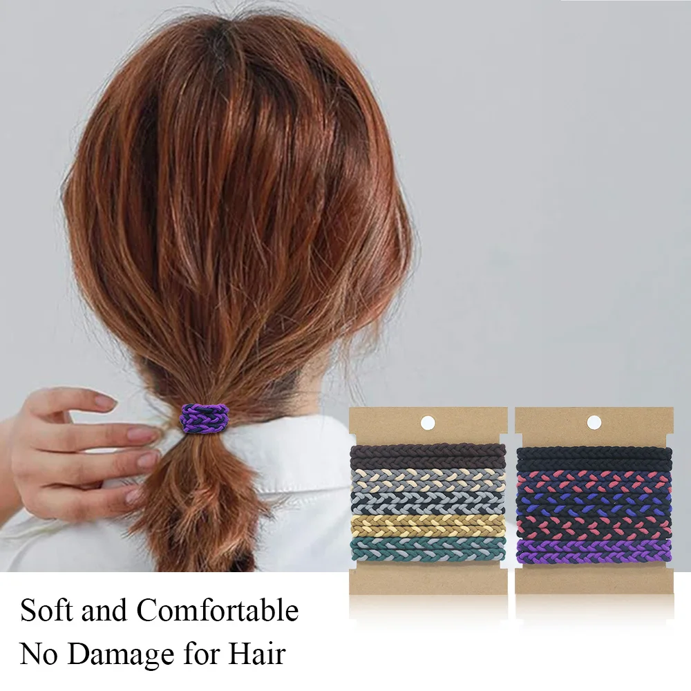 20pcs Braided Mens Hair Ties for Guys, for Buns Curly Thick Dense Hair Elastic Hair Ties For Men & Women, No Crease Hai