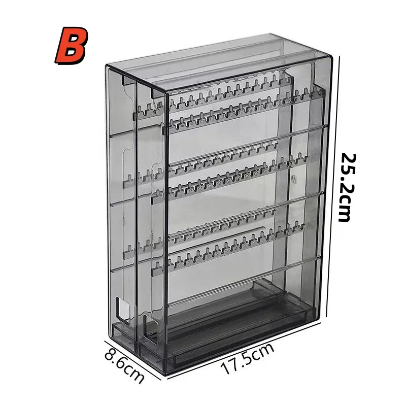 Transparente staubdichte Aufbewahrungsbox für Halsketten, verwicklungssicherer Schmuckständer, Organizer für Halsketten, Armbänder und Schmuck. – Detail 4