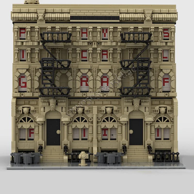 

3291PCS Led Zeppelin Physical Graffiti Album BuildingModular MOC Creative Street View Model Building DIY Assembly Model Toy Gift