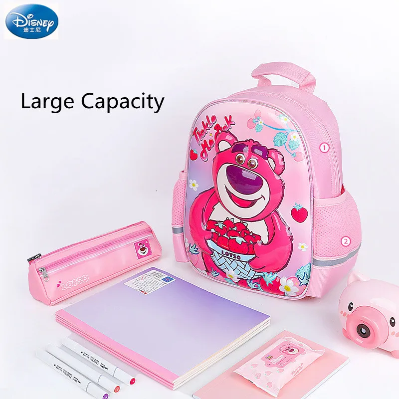 Disney Frozen Girls Kindergarten Bags Lotso Spider Man Boys Student Shoulder Orthopedic Backpack Large Capacity Gifts Mochilas