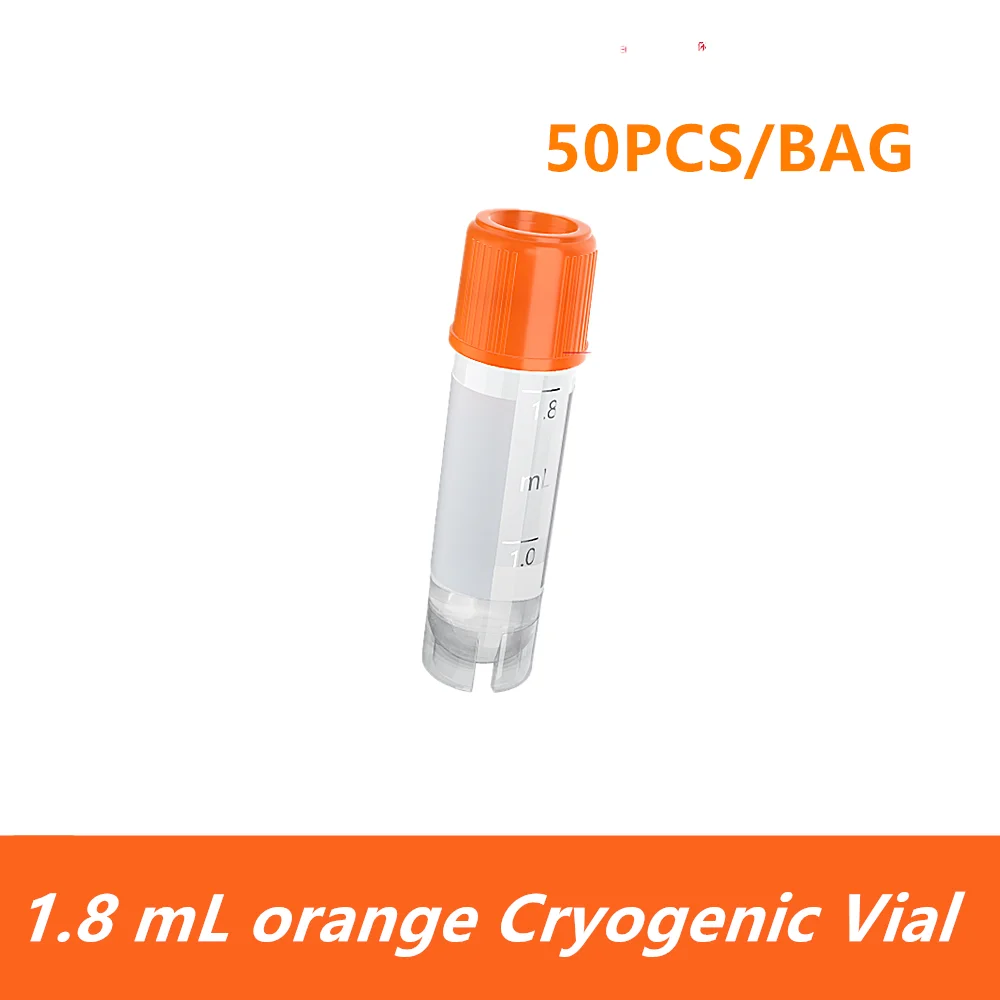 1.8ml Cryogenic Vials Colored, 50pcs Lab Freezing Tubes Sample Storage, Sterile