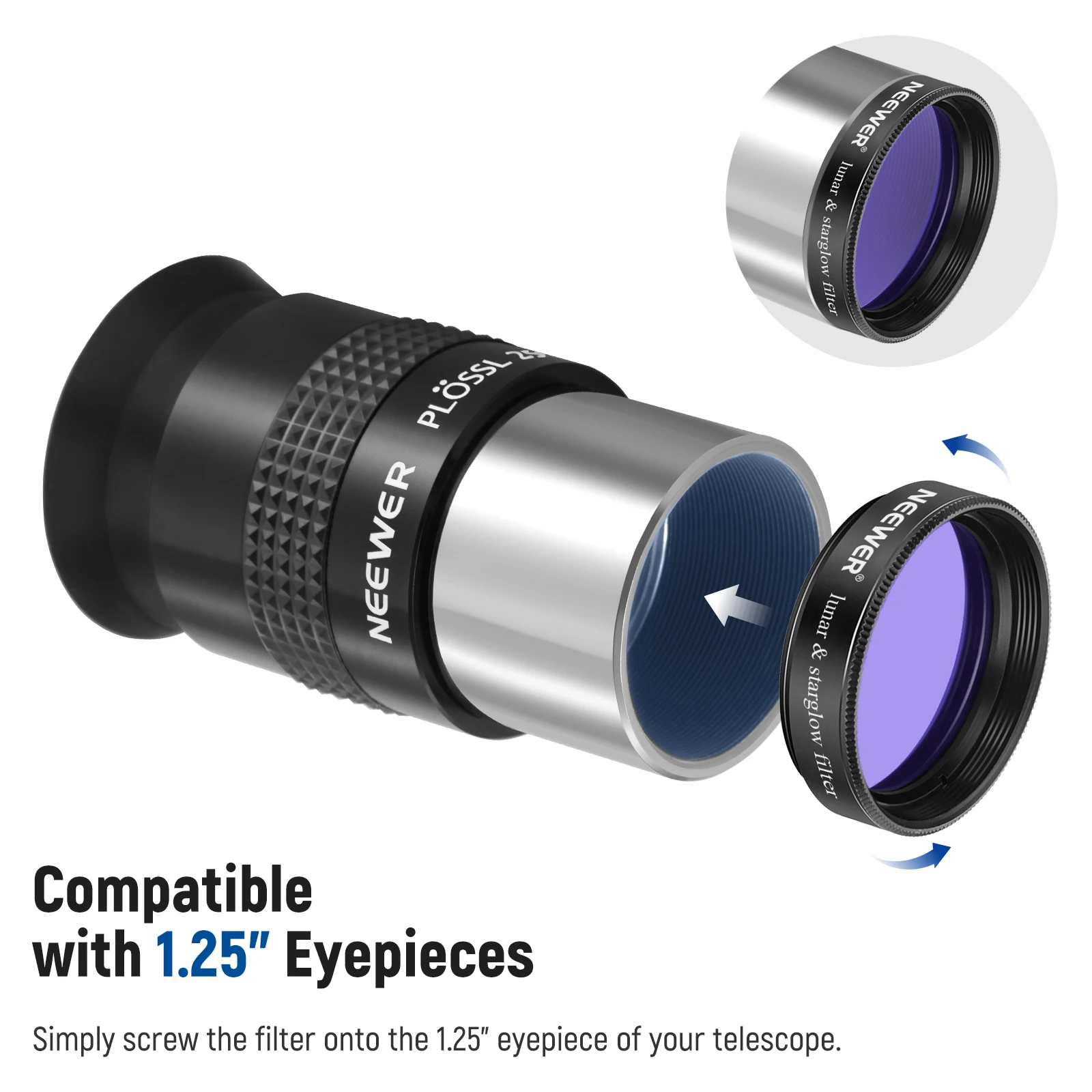 NEEWER 10-teiliges 1,25-Zoll-Teleskop-Okularfilter-Set, 5 Planeten-Farbfilter, 2 Polarisationsfilter für die Sternenhimmel-Mondbeobachtung – Detail 7