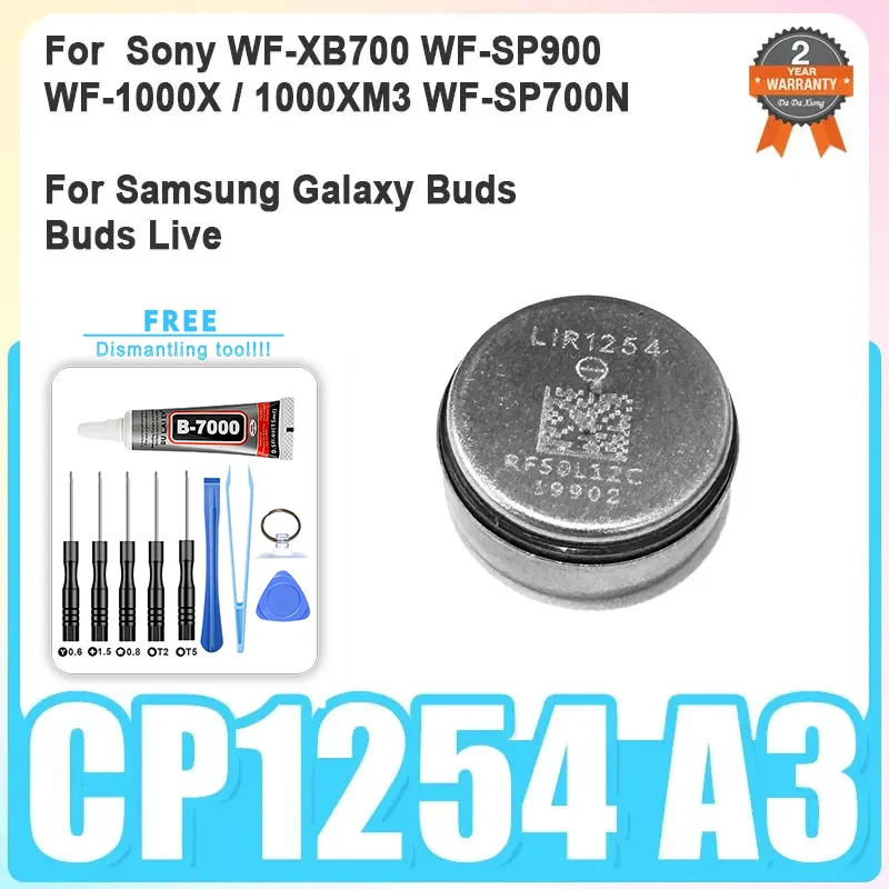 Batería de repuesto para Sony WF-XB700 WF-SP900 WF-1000X / 1000XM3 WF-SP700N para Samsung Galaxy Buds / Buds Live CP1254 A3