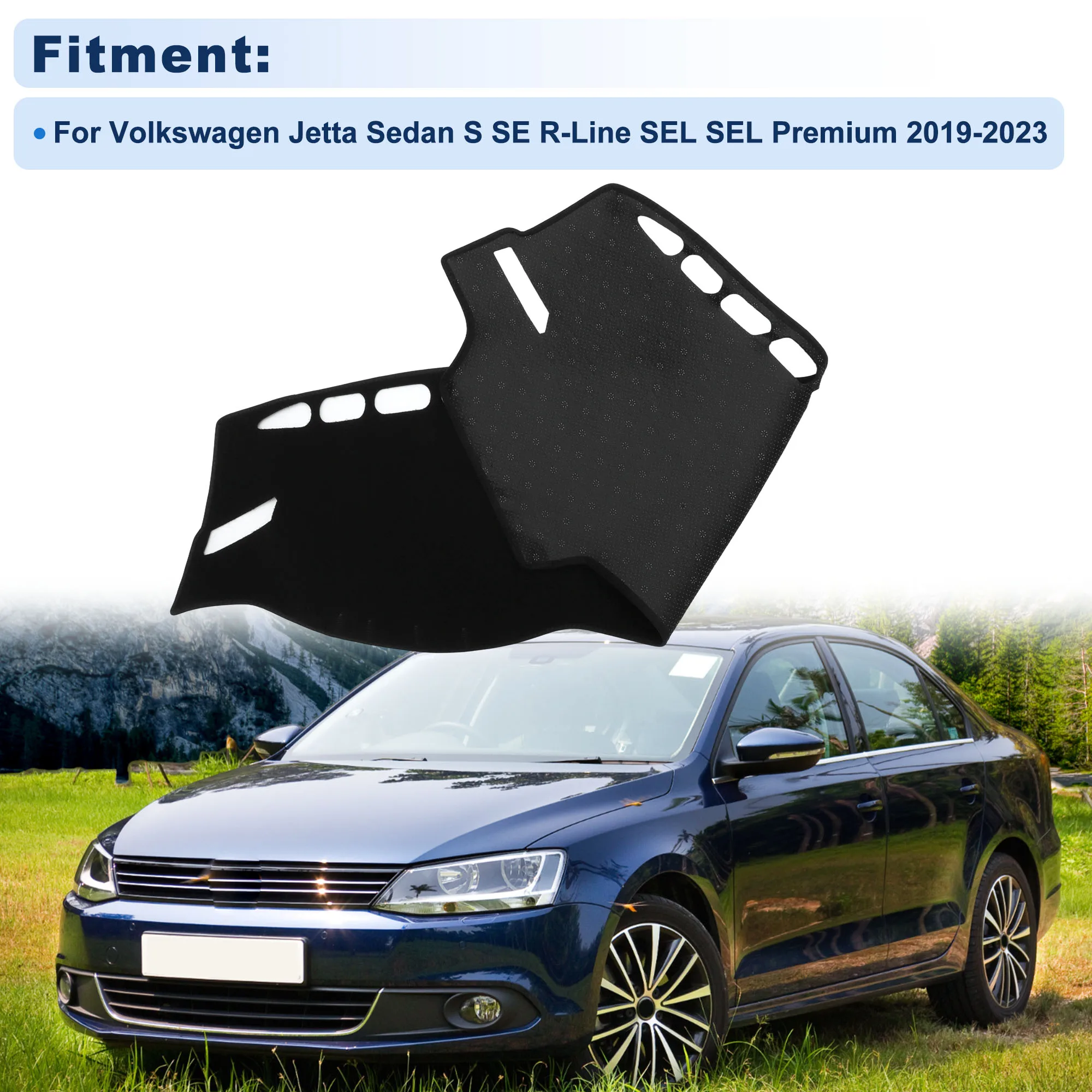 UXCELL Dash Cover for Volkswagen Jetta Sedan S SE R-Line SEL SEL Premium 2019-2023 1set