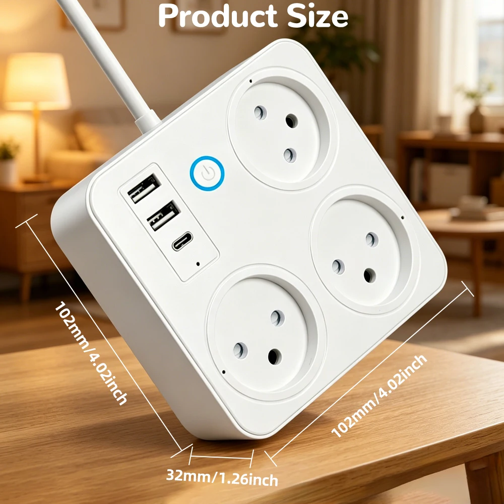 Israeli ZigBee Smart Power Strip Energy-saving Metering Tuya Smart Life Alexa Remote Voice Control PD20W כבל מאריך חשמל ישראל