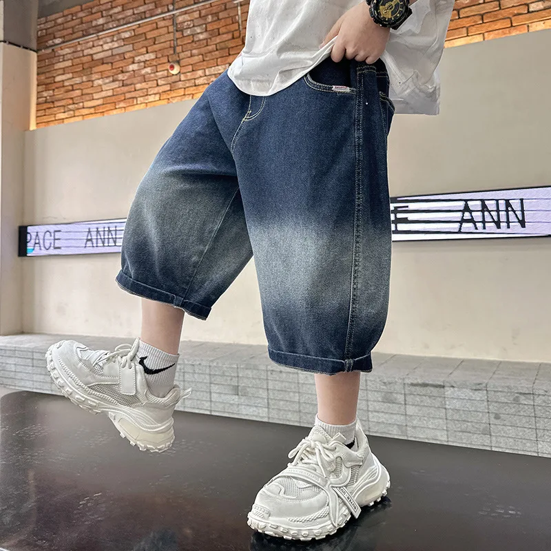 Pantaloni per neonato pantaloni e pantaloncini estivi per ragazzi 2024 nuovi Jeans per bambini medi sottili pantaloni estivi moda Casual fondo semplice