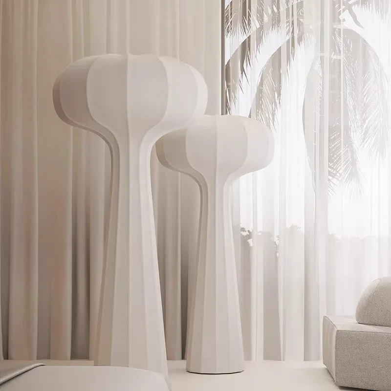 

Designer Simple Modern Creative Mushroom Nordic Lights Living Room Day Hotel Lobby Villa Premium Fabric Floor Lights