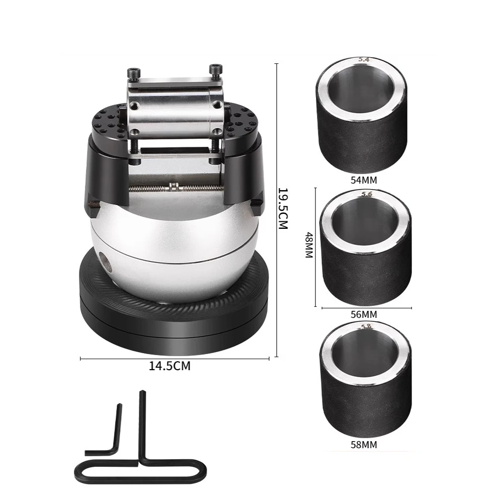 Rotating Ball Clamp Engraving Holder - Micro Pave Setting Workstation for Bracelets (54mm/56mm/58mm)