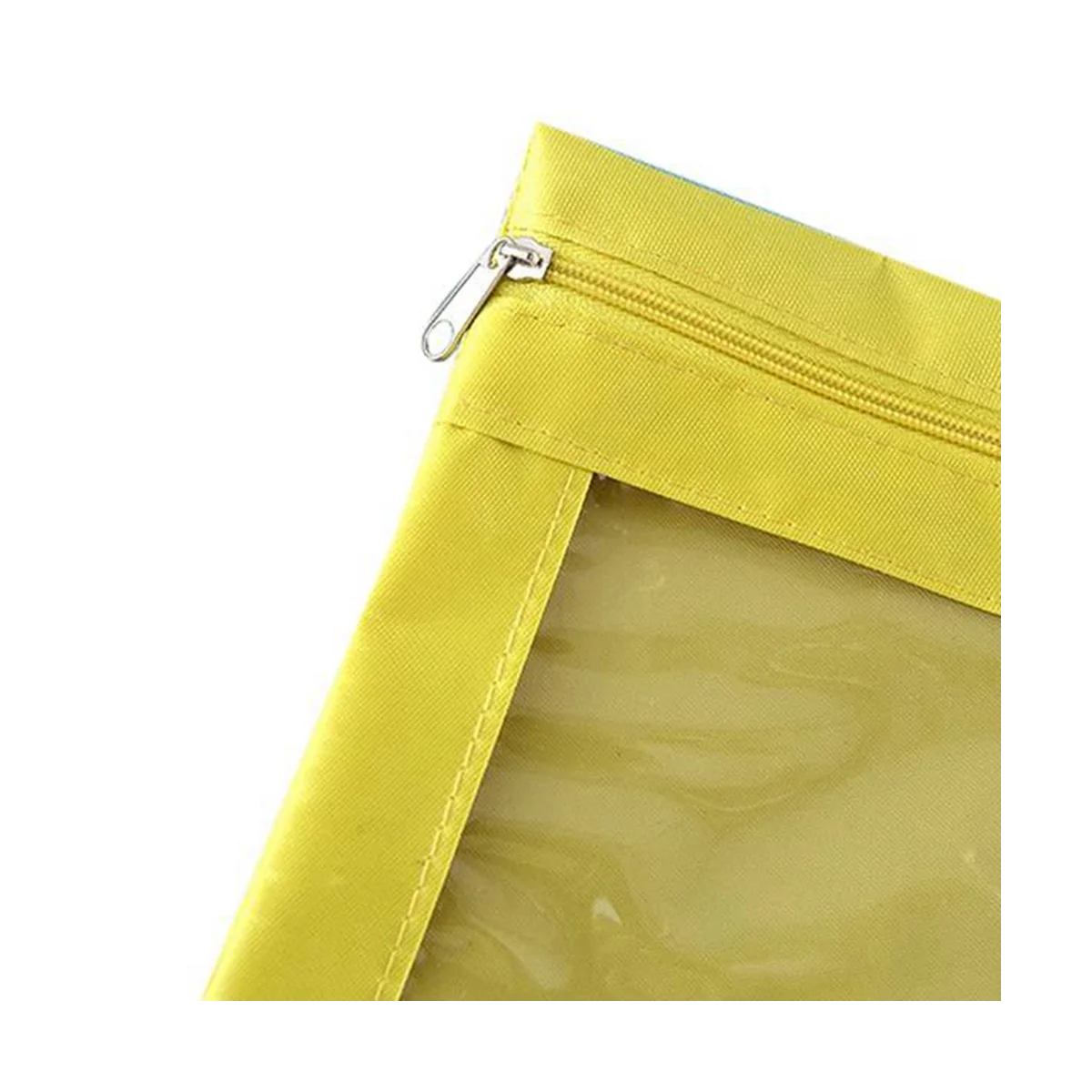 

8PCS Three-Hole Large-Capacity Pencil Case File Bag Durable Binder Pouch with Clear Window Yellow