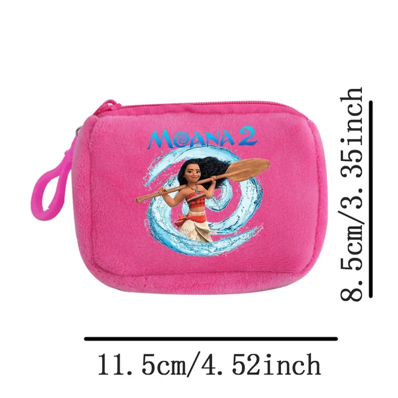 Disney Moana Plush Wallet Mini Cartoon Maui Coin Purse Cute Square Storage Bag for Girl Key Holder Pouch Birthday Xmas Gift