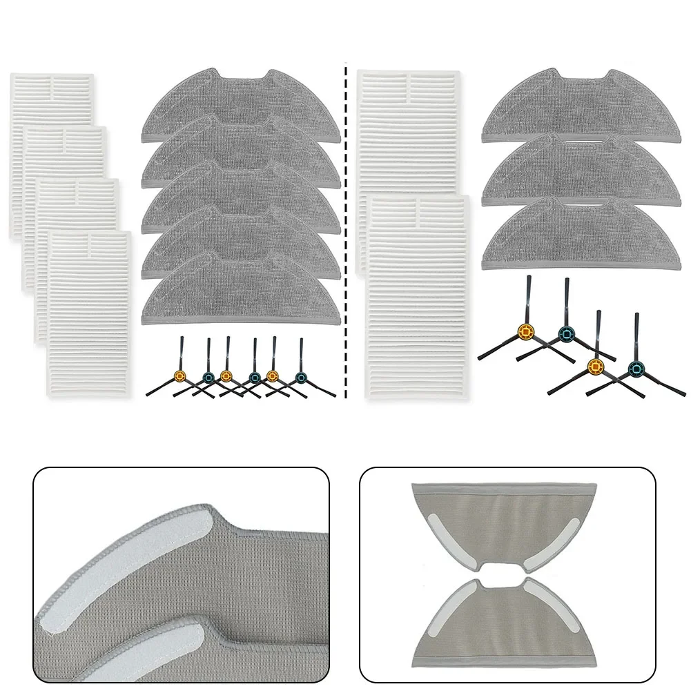 

Filters Mop Cloths Side Brushes Kit For Eureka E20 Plus Vacuum Replacement Parts Effective Cleaning Floor Corners And Edges