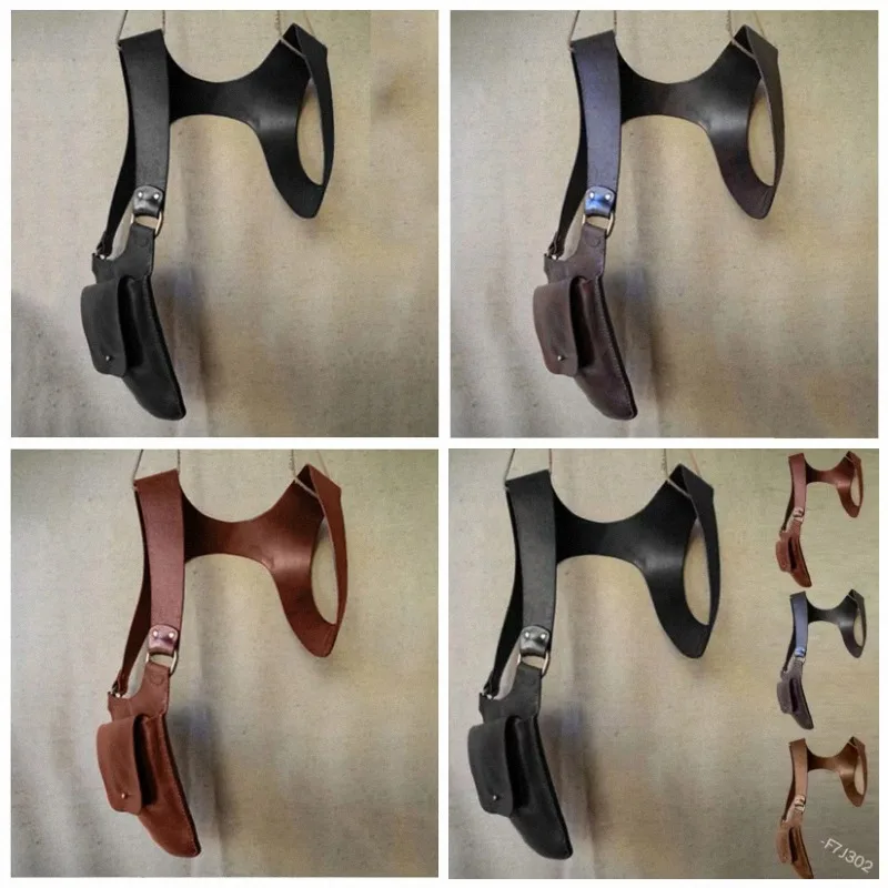 Renaissance Retro Medieval Men Women's Leather Shoulder Bag Punk Strap Underarm Shoulder Bag Party Stage Cosplay Bag Accessories