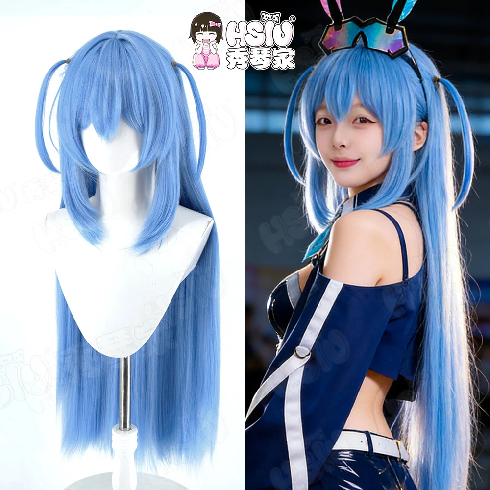 

Новый парик для косплея Нью-Джерси HSIU, 80 см, синий, женский, длинные волосы, термостойкий, с сеткой для парика, для косплея по игре Azur Lane HMS New Jersey