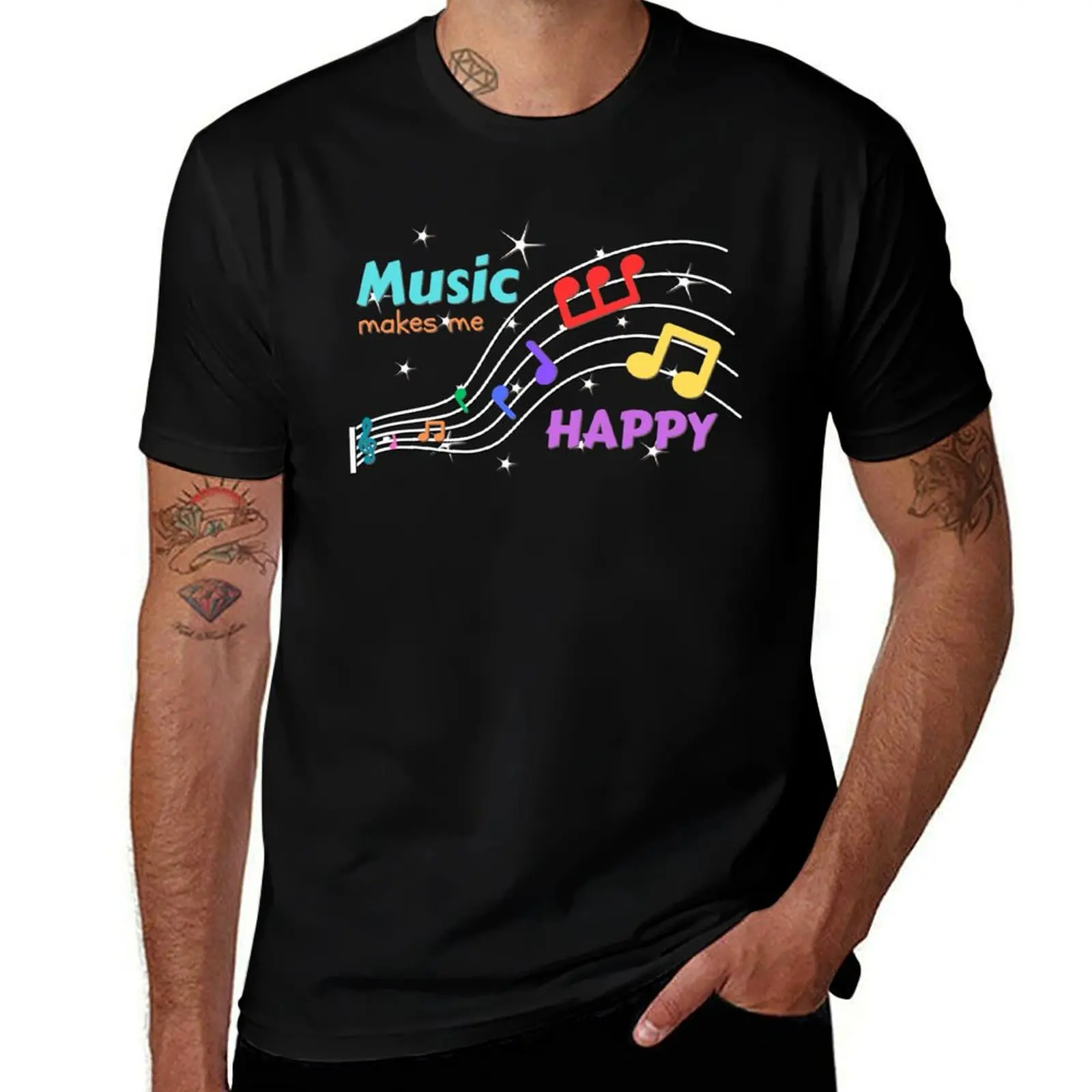 

Makes Happy graphic Colors g vintage man for Music T-Shirt t men shirts t shirts me t man Rainbow for shirts designer