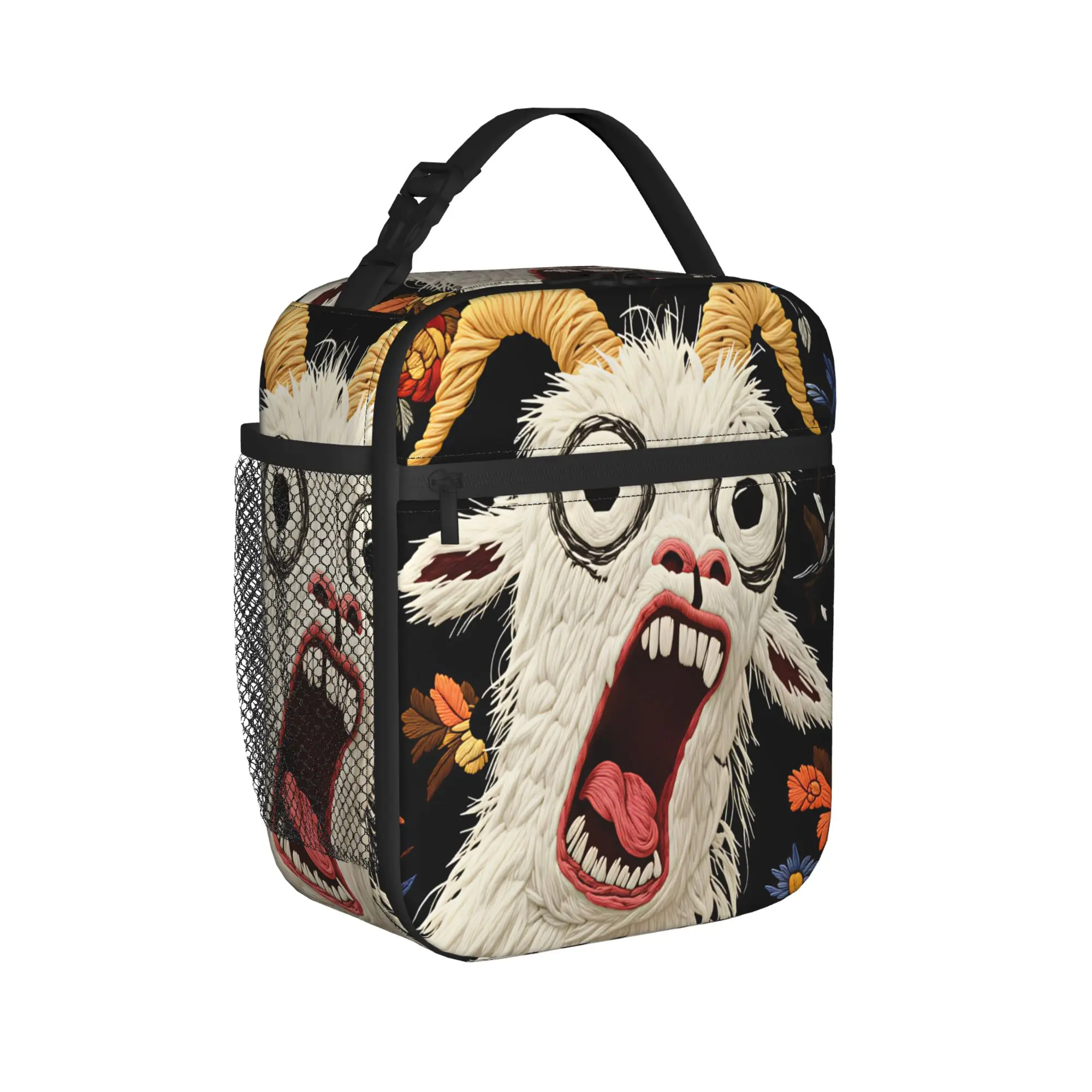 Screaming Goat  Lunch Bag  Office Lunch Box For Child Casual Custom Tote Food Bags Waterproof Portable Zipper Cooler Bag