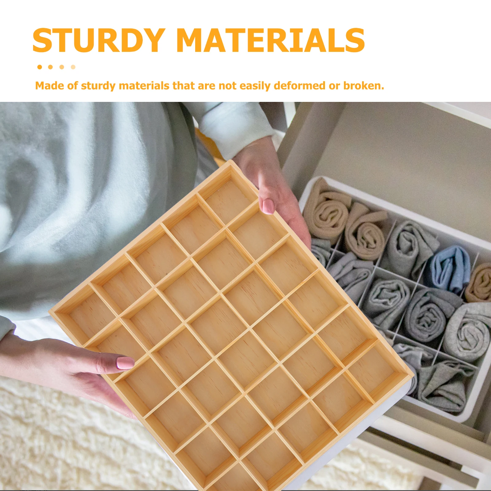 Wood Jewelry Tray With 30 Compartments Earring Organizer Stackable Display Tray Organizer For Jewelry Necklace Earring Drawer