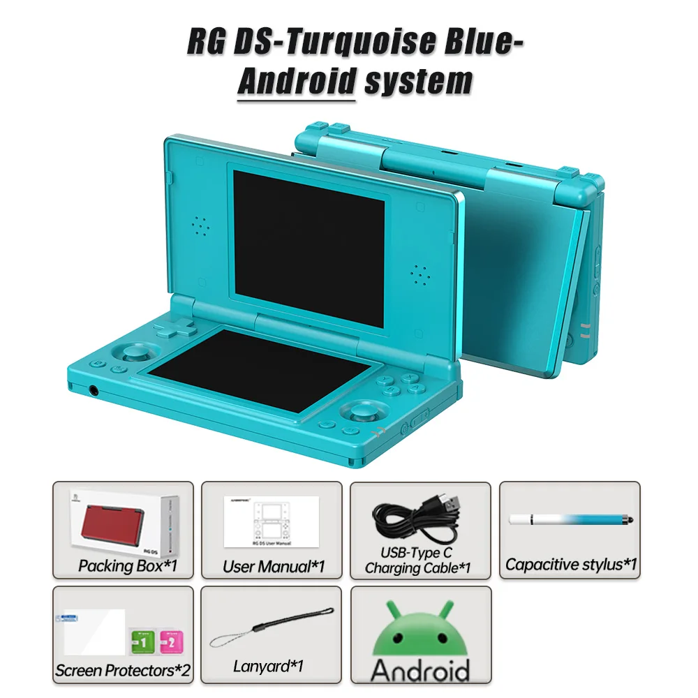 Anbernic RG DS Retro Videogameconsole 4 inch IPS Dual Multi-touch scherm Android 14 Flip Game Player RGDS als kerstcadeau