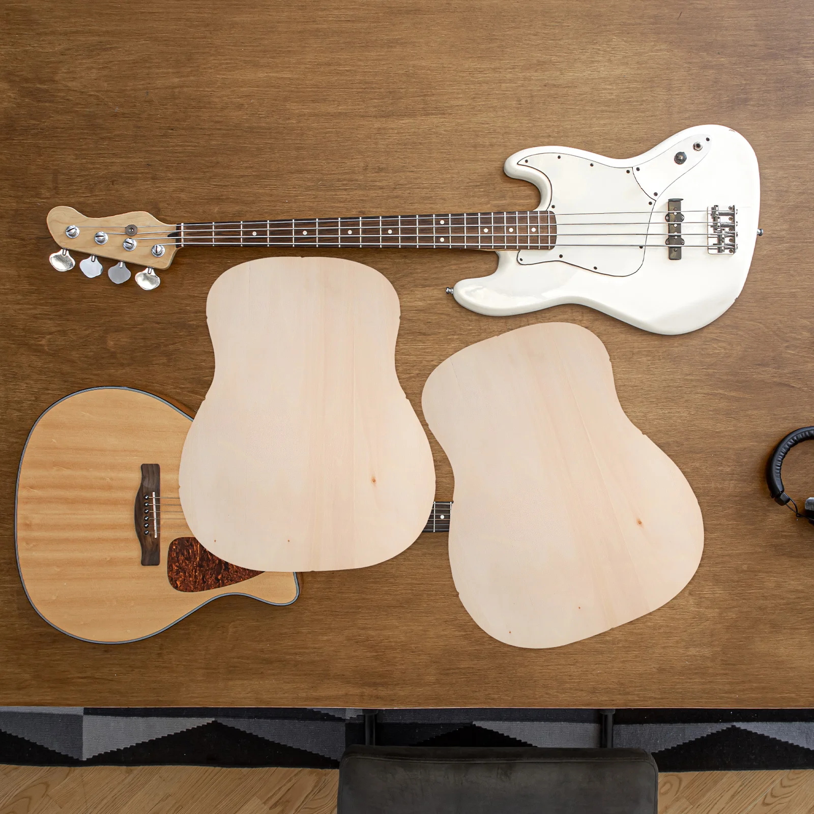 2 Buah Panel Kayu Gitar Tipe Labu DIY Panel Solid untuk Perbaikan Gitar Alat Perlengkapan Luthier Alat Pengganti Luthier