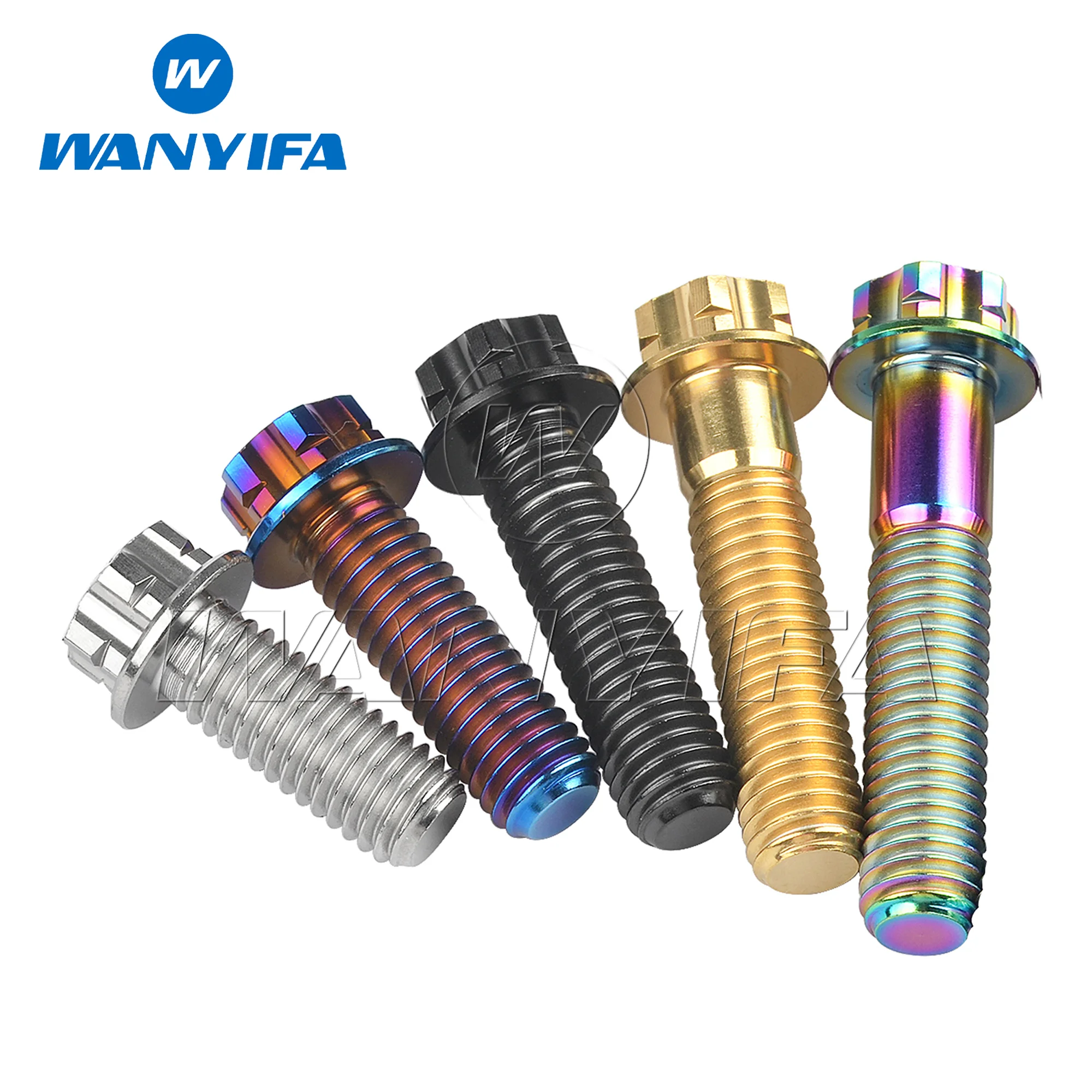 Wanyifa Titanium Bolt M10X15~90Mm Pitch 1.25/1.5mm Small Flange Flower Head Screw for Motorcycle Parts