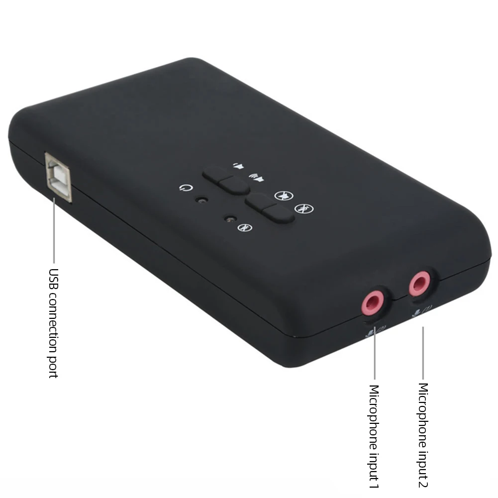 Usb 2.0 Sound Card with 2 MIC Heads SPDIF USB External Stereo Sound Card Recording and Playback for Home Desktop Speakers