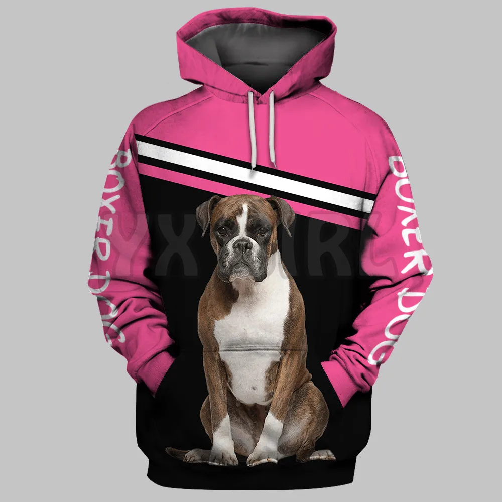 Allein Zusammen Boxer hund 3D Gedruckt Hoodies Unisex Pullover Lustige Hund Hoodie Casual Straße Trainingsanzug