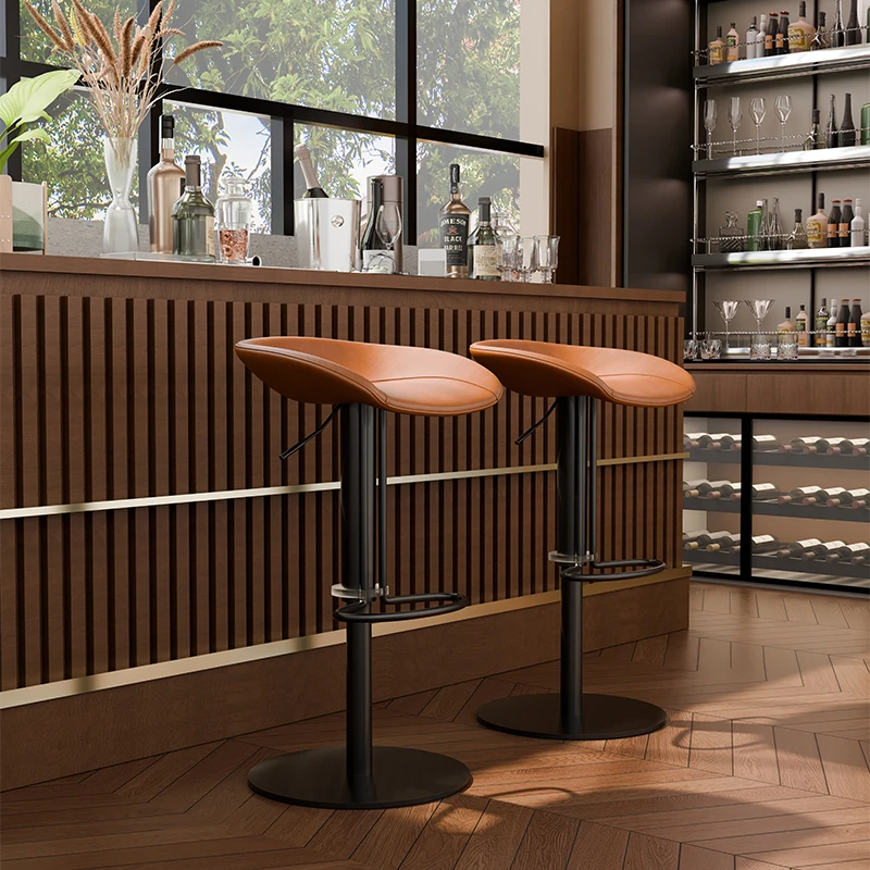 

Modern Nordic Bar Chair High Stool Lifting Swivel Bar Stool Luxury Leather Office Chairs Furniture Reception Island Chair