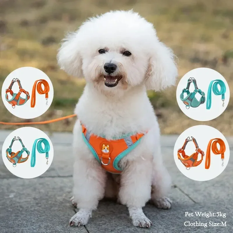 

Pet Booteely Pet Suede Chest Harness Vest Dog Cat Strap Reflective Leash Retractable For Small Light And Convenientn
