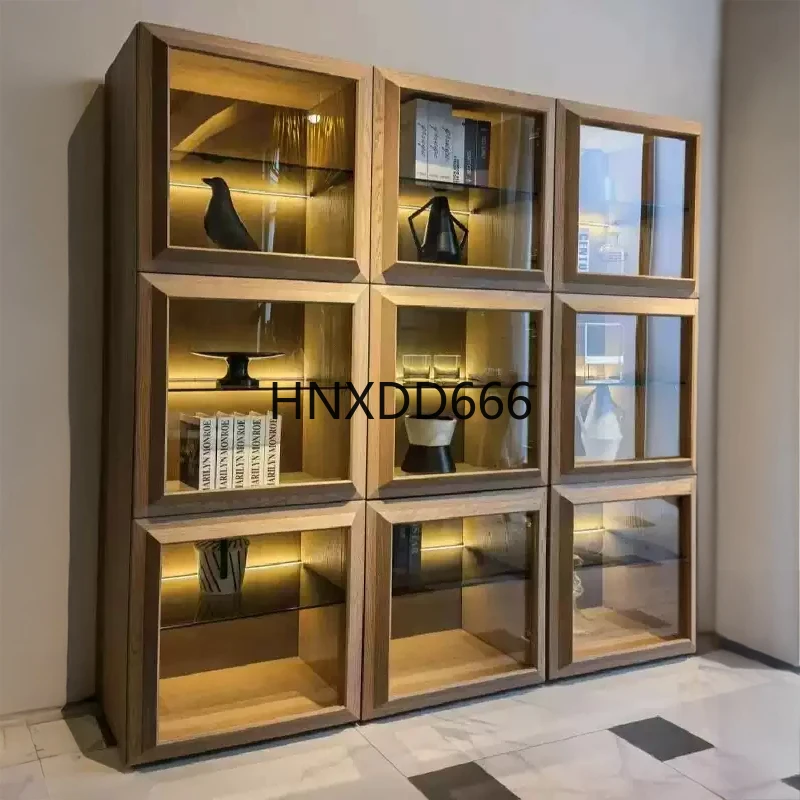 

Light luxury solid wood bookcase free combination locker