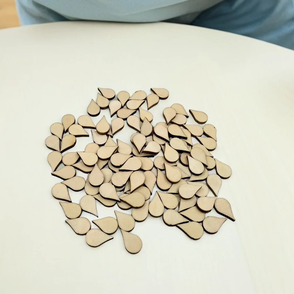 

200pcs Water Drop Wooden Shapes 15Mm Unfinished Natural Wood Diy Blanks For Craft Supplies Jewelry Making Painting Crafts
