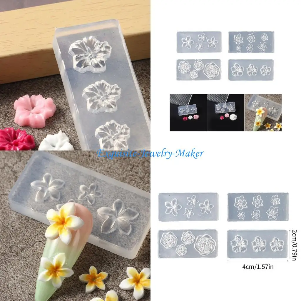 

24tf 4pcs Blossom Art Silicone Templates Floral Design Diy