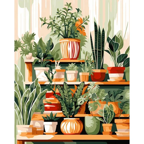 성인용 DIY 페인트 숫자 키트, 녹색 식물, 아크릴 디지털 유화 아트, 캔버스 벽 장식 선물, 프레임 없음  Best5