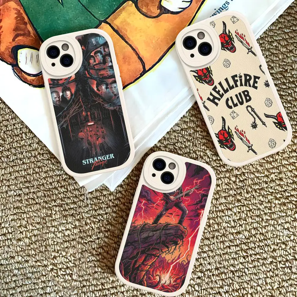 

Movie S-Stranges Things Phone Case For IPhone 16 15 14 13 12 11 Pro Max Plus Soft Leather Cover