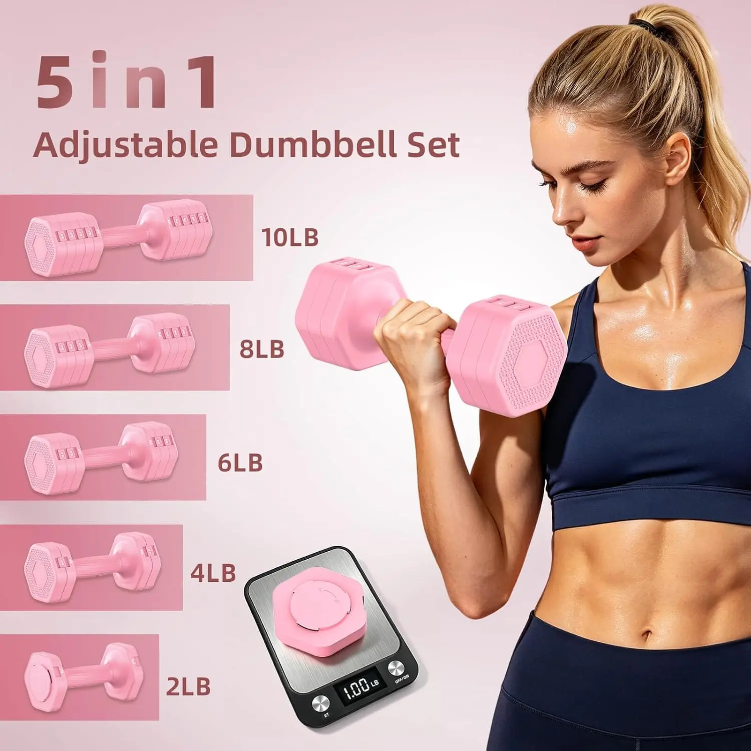 Quick Lock Adjustable Dumbbell Set Weight Pair
