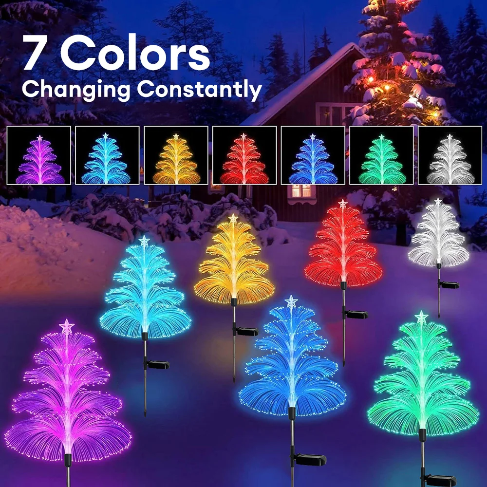 

LED Solar Fiber Light Garden Jellyfish Lawn Lights Outdoor Waterproof Garden Pathway Patio Lawn Stake Lights for Yard Decoration