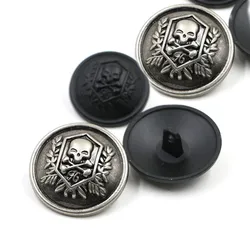 10PCS Shanked Round Skull Metal Buttons DIY Skull Coat Button For Men's Clothing Suits Fashion Buckle