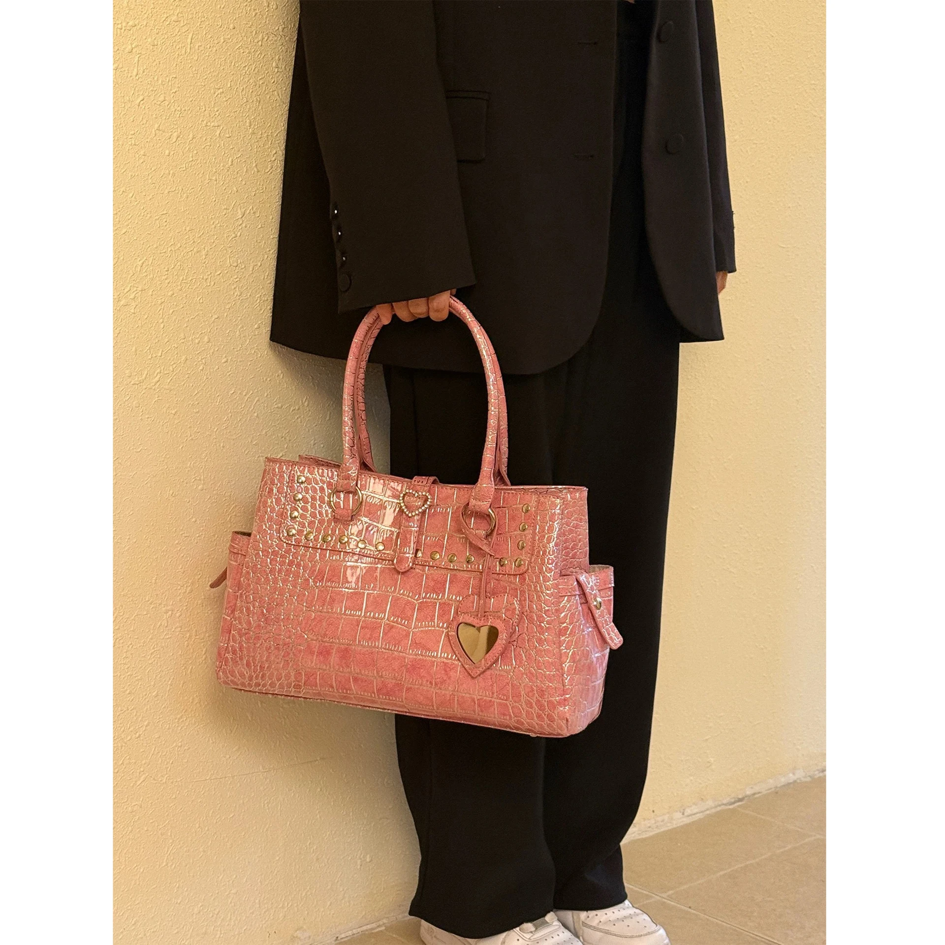 

Легкая деловая повседневная мини-металлическая сумка-ведро с тиснением под крокодила, дизайнерская новинка на шнурке, сумка для девочек-подростков, женщин