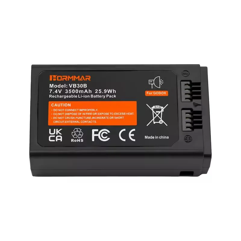 VB30B Rechargeable Li-ion Battery 7.4V 3500mAh 25.9Wh USB-C Charging for Godox Compatible Camera Flash