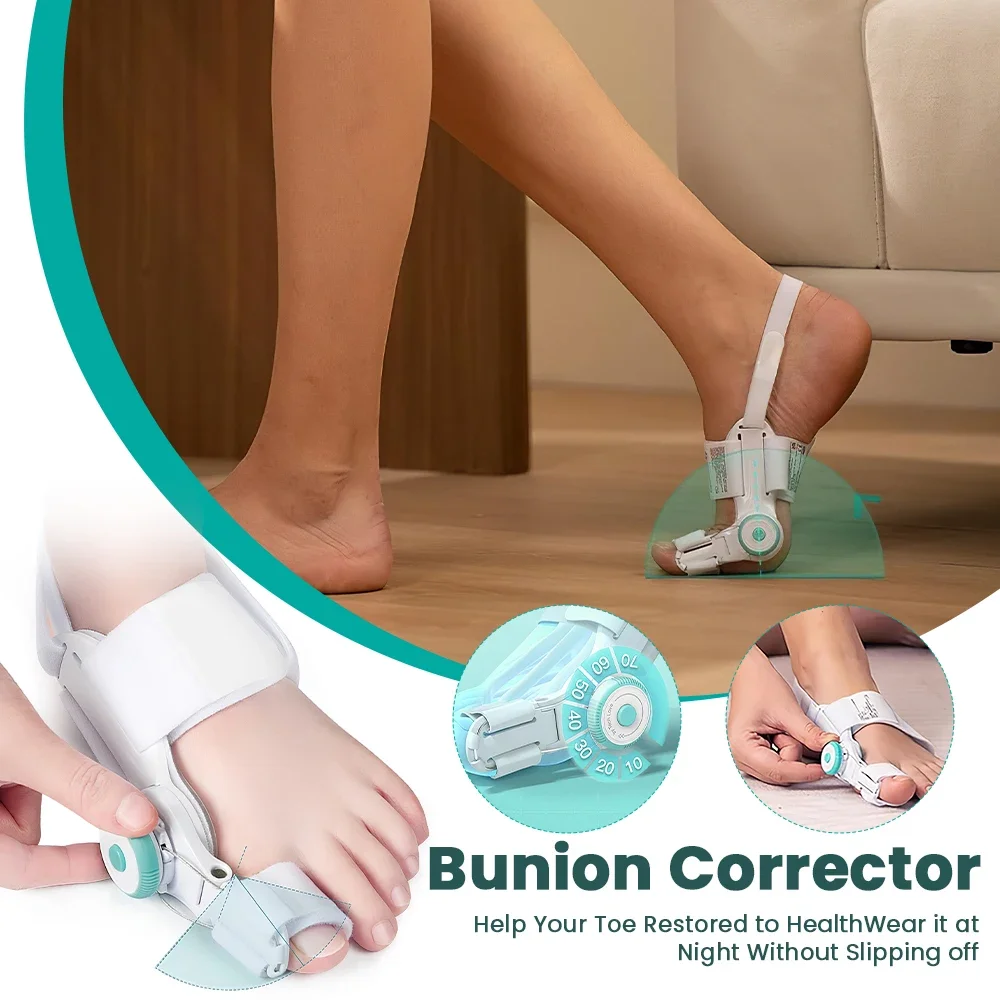 Bunion Corrector for Women Men Big Toe Orthopedic Toe Straightener with Anti-slip Heel Strap for Left & Right Feet