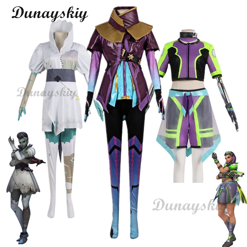 

Game Overwatch Sombra Cosplay Costumes Jumpsuit Props Suit Woman Halloween Carnival Role Party Cos New Skin