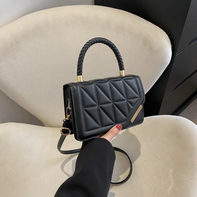 

Diamond Bag Women 2024 New Portable Small Square Bag Chain Solid Color Single Shoulder Crossbody Bag Luxury Designer Handbag