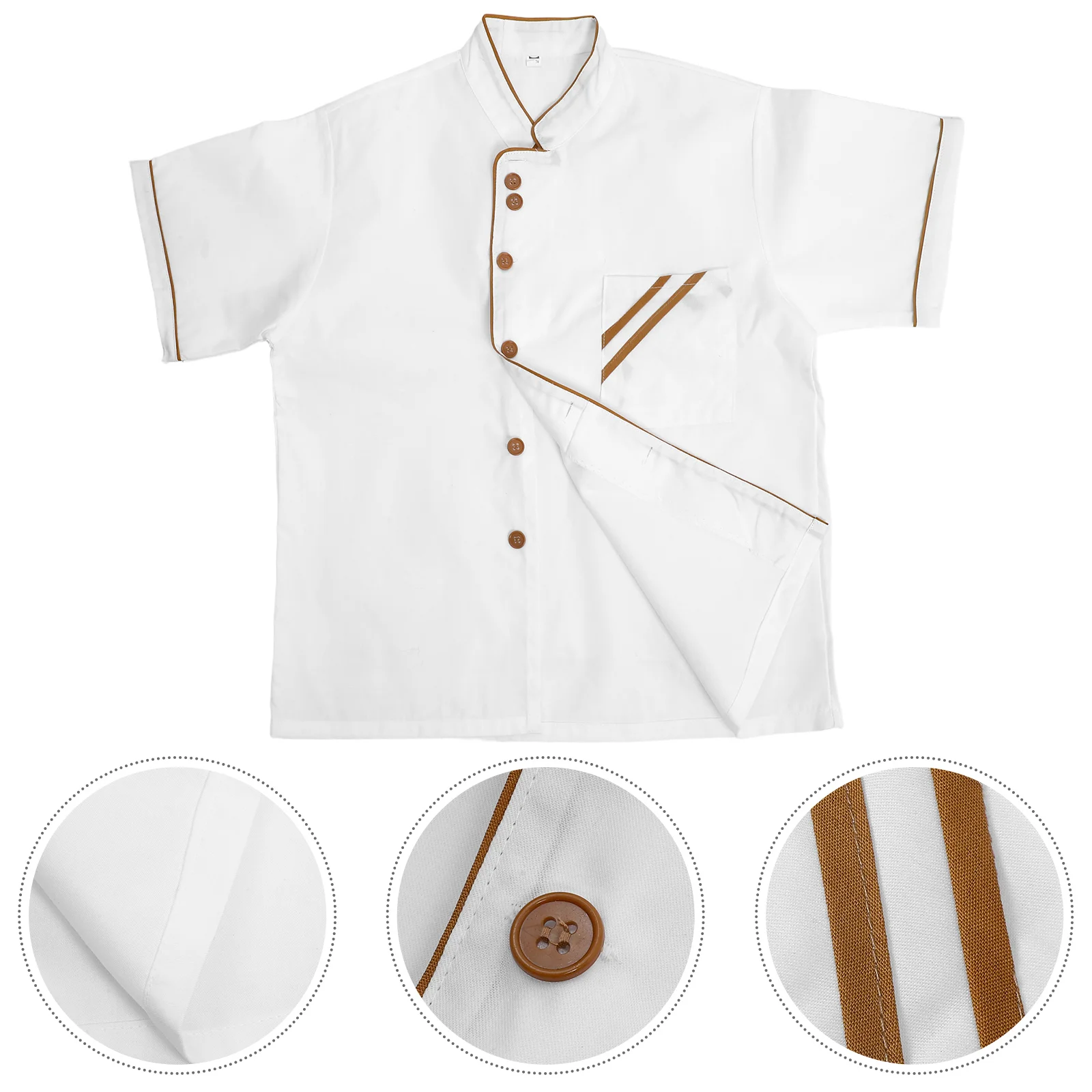

Coat Short Sleeve Jacket Casual Loose Clothing Catering Jackets White