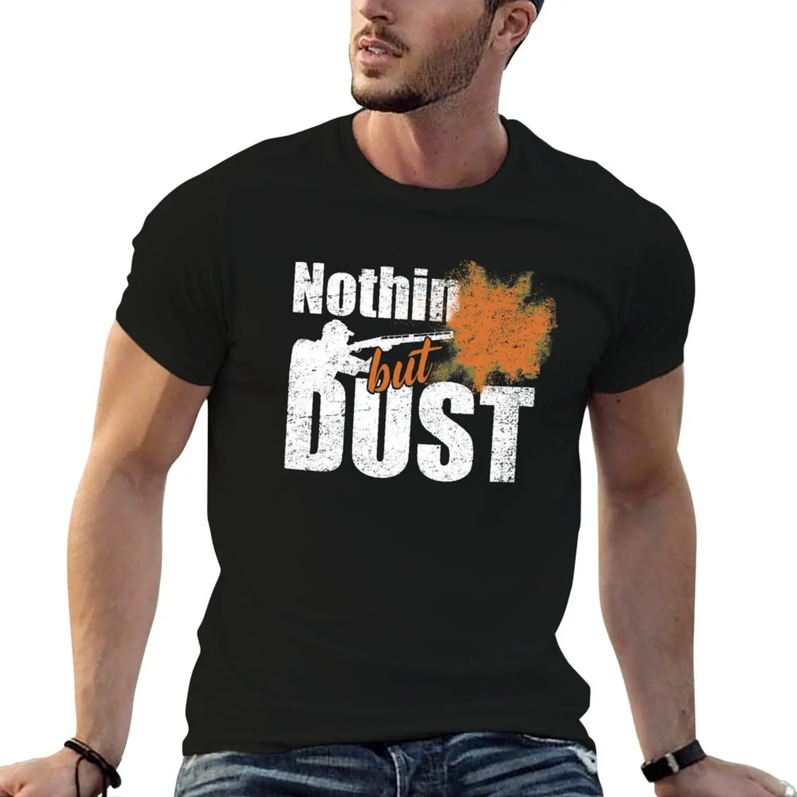 Trap Shooting Nothin But Dust T-Shirt Casual Trendy Short Sleeve T-Shirt