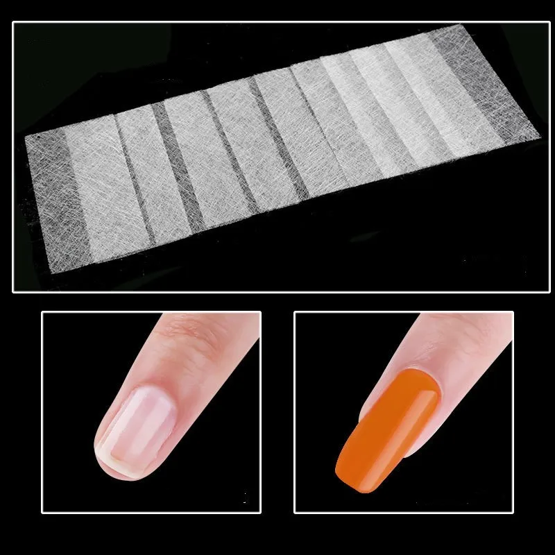 1 bag 50 tips Silk Nail Extension Wrap Fiberglass Wrap Nail Art Extension Protector
