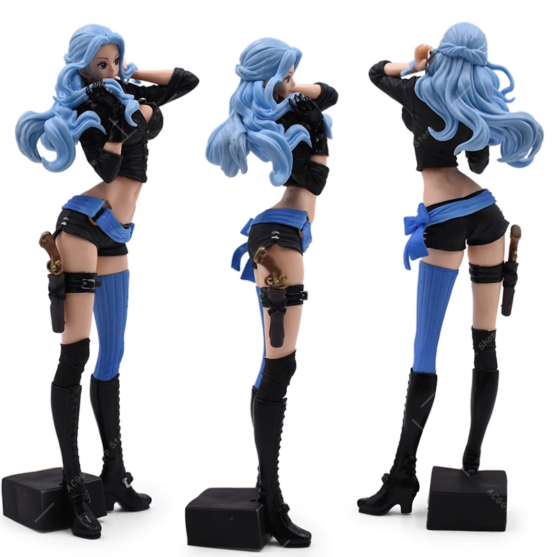 Bandai One Piece Figuur Nefertari Vivi Sexy Anime Beeldje Blauw Haar Staande Vivi Model Pvc Actie Pop Speelgoed Decoratie Gift