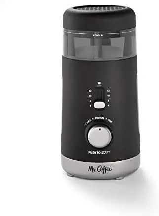 

Кофемолка Mr. Coffee на 12 чашек с 5 предустановленными настройками – идеально подходит для дома и приготовления эспрессо – черная