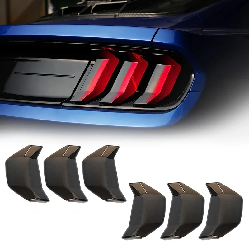 Taillight Protector Cover Shade Trim Accessories For Ford Mustang 2018-2022, Smoke Black