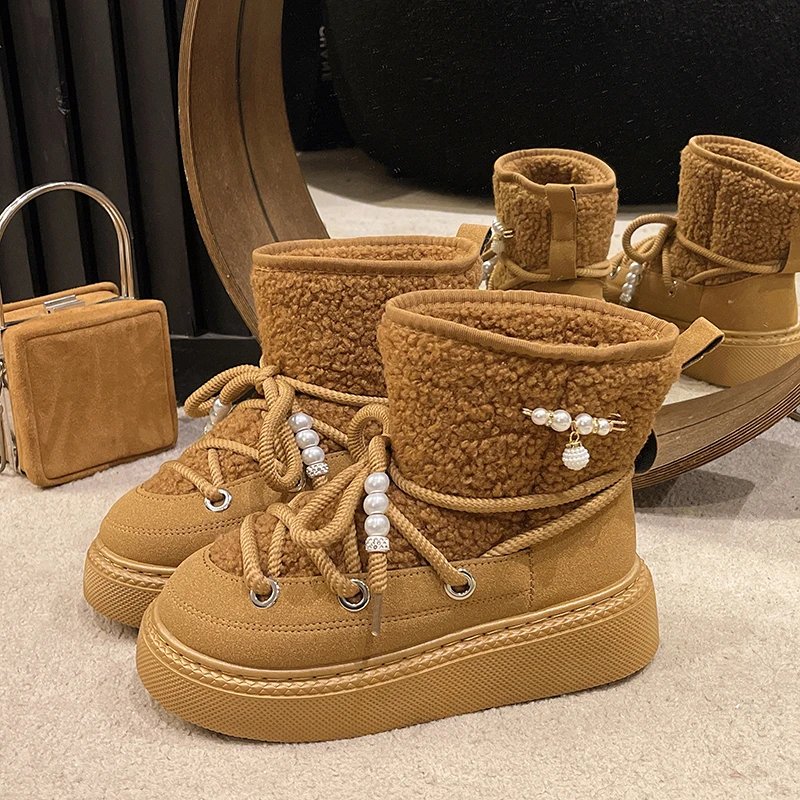 New Style Luxury Leather Classic Women Snow Boots Women\'s Cow Leather Ankle Boots Plus Size Winter Women Shoes Zapatos Mujer