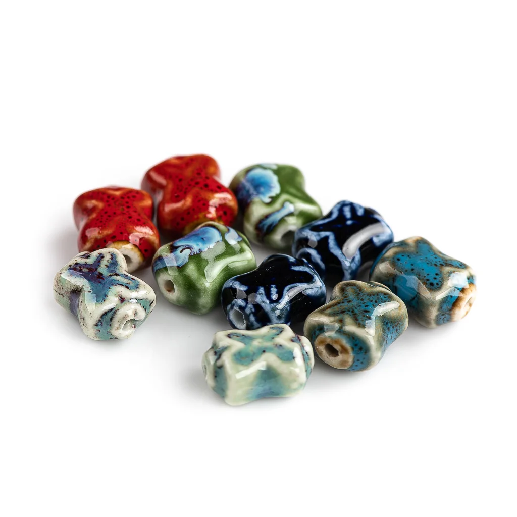 20#10pcs High-quality Special Shape X Ceramic Beads Pendant Porcelain Jewelry Making For Necklace Bracelet #XN173